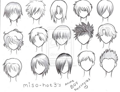 Atsuko17 Tutorial Menggambar Anime Manga Karakter Boy Hairstyles Miso Hot3